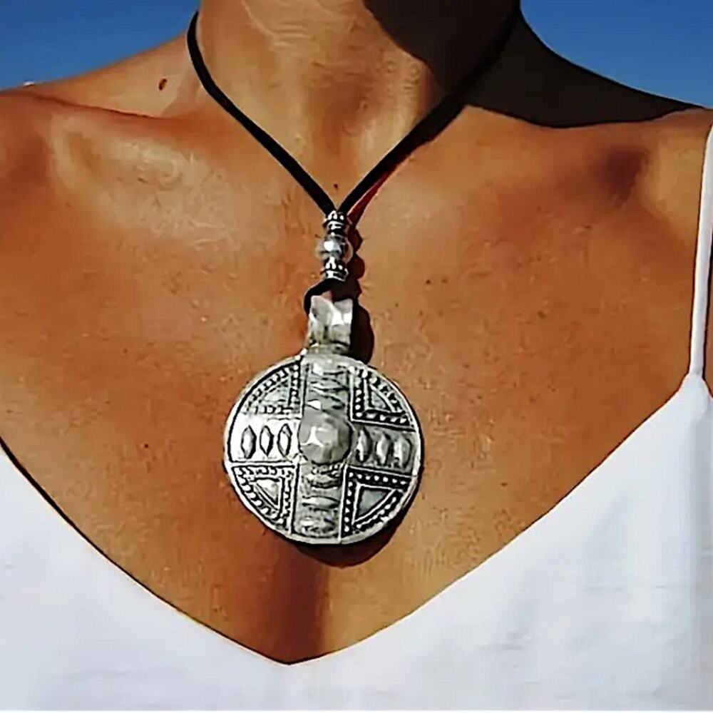 Vintage Celtic Statement Pendant Necklace, Bohemian, Boho, Tribal